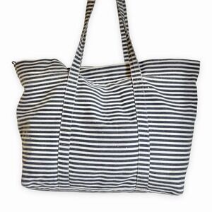 Beachy Vacay Resort Old Money Pinstripe Cotton Weekender Women's Tote Bag